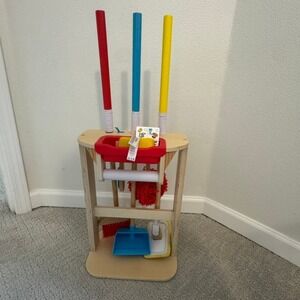 Melissa & Doug Lets Play House Dust Sweep Mop Wooden Cleaning Set 6 Piece